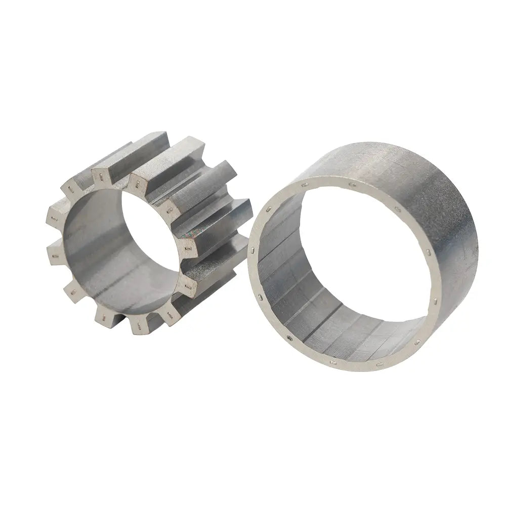 Compact motor stator and rotor lamination set
